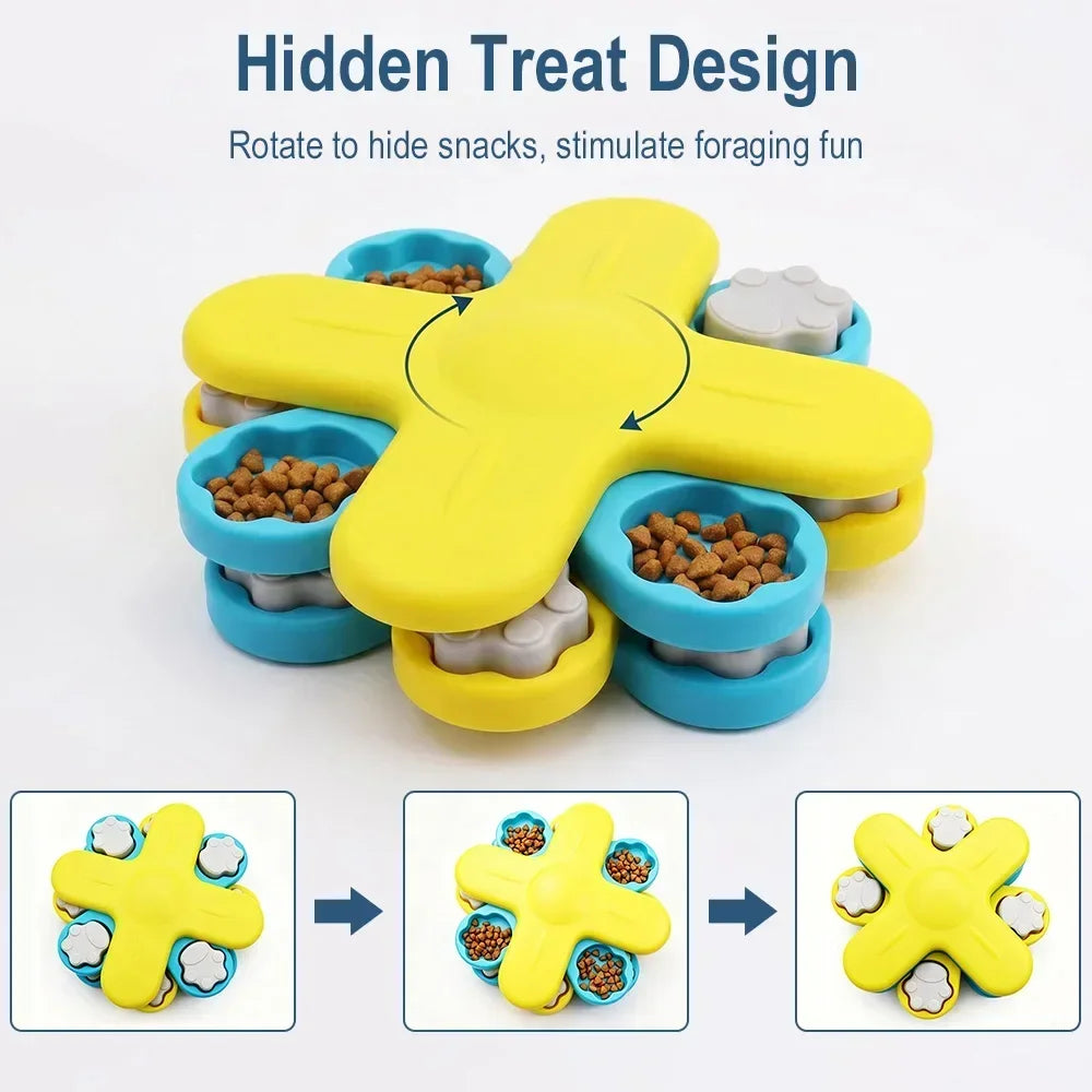 Dog Puzzle Toy Slow Feeder Interactive Treat Dispenser Pet Training Game Toy for Dogs Cats Self Play Entertainment